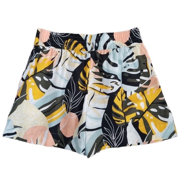 Calia Multicolored Palm High Rise Inverted Pleat Pull On Shorts Size Medium NWOT - Picture 7 of 10